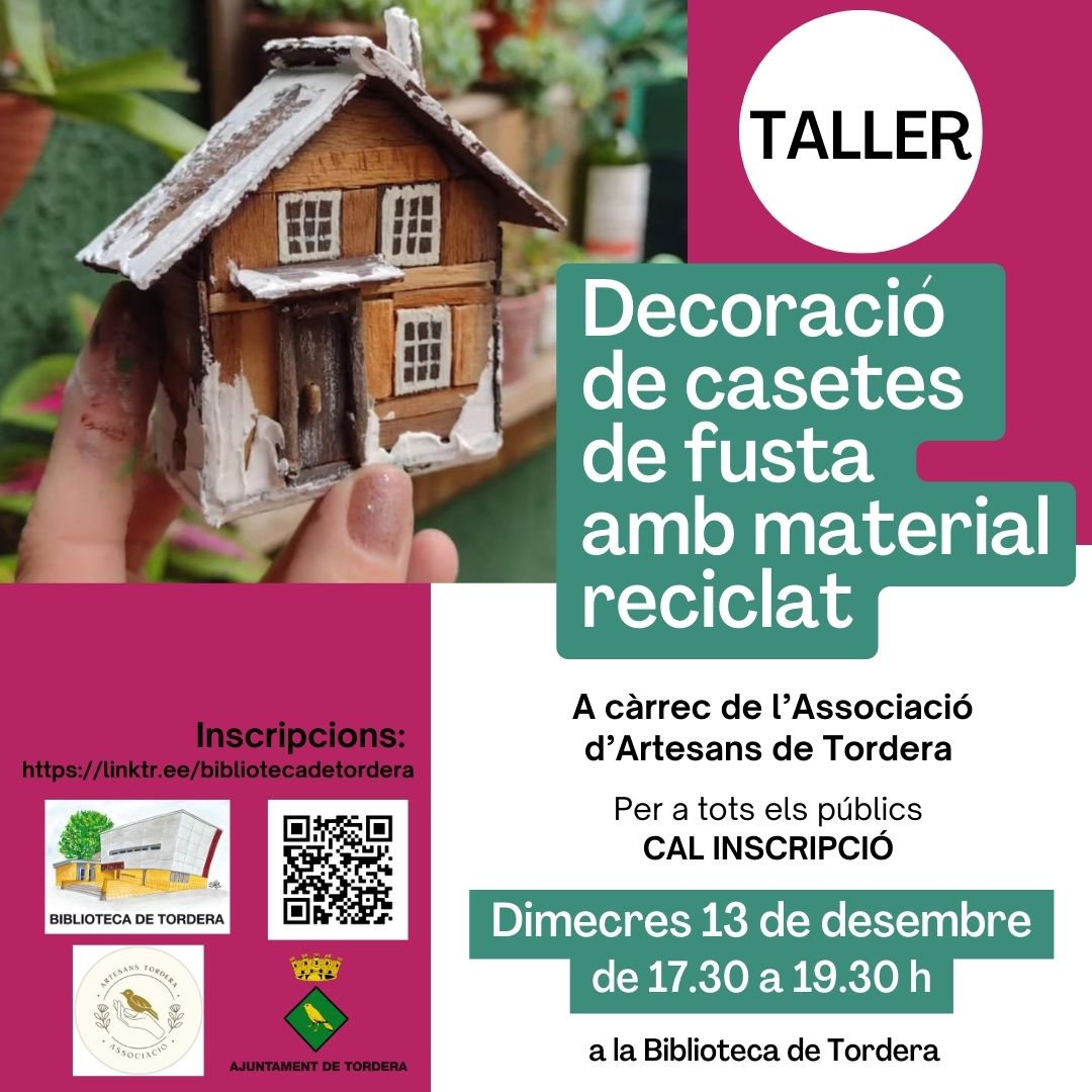 Taller de decoració de casetes de fusta amb material reciclat