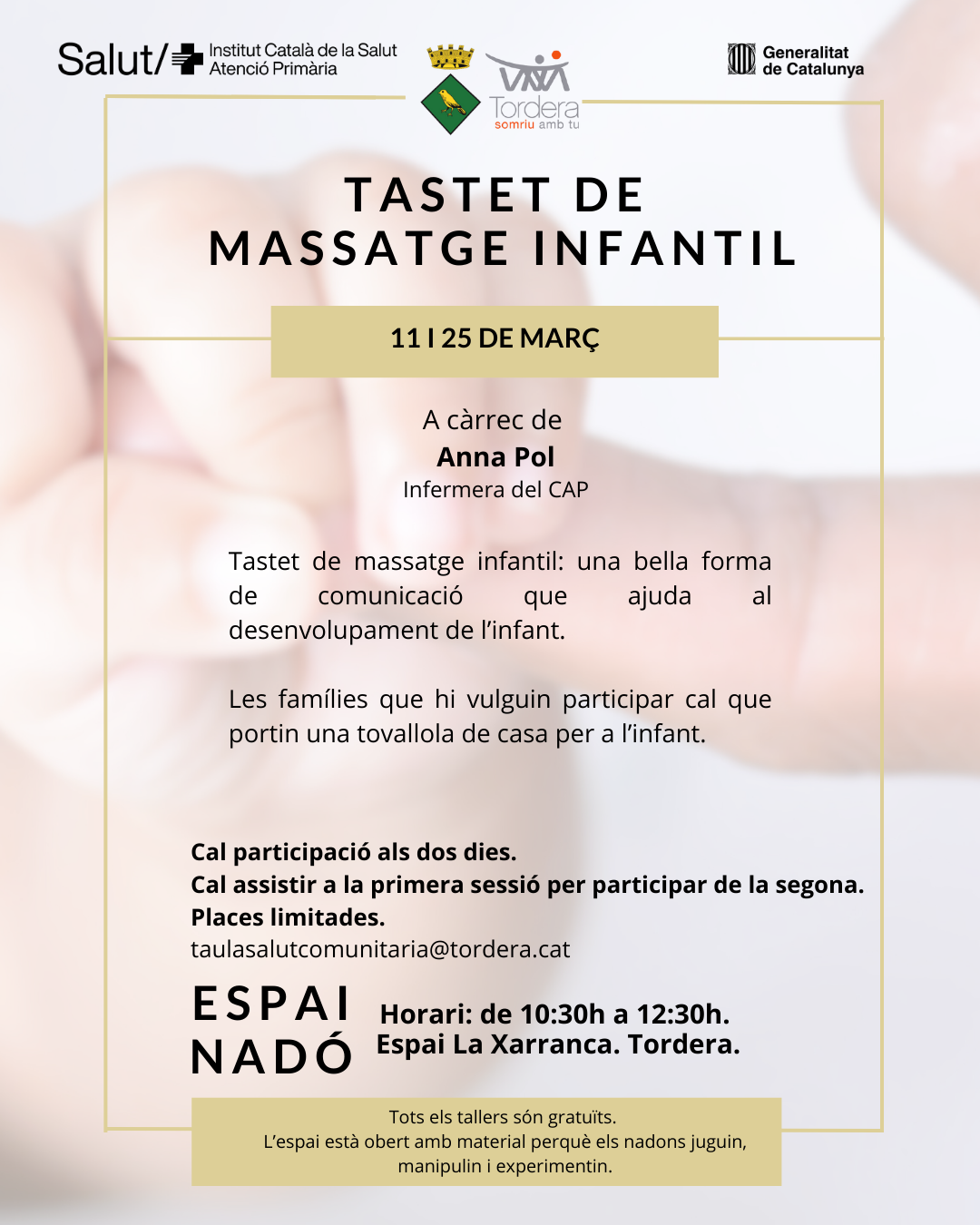 Espai Nadó: Tastet de massatge infantil