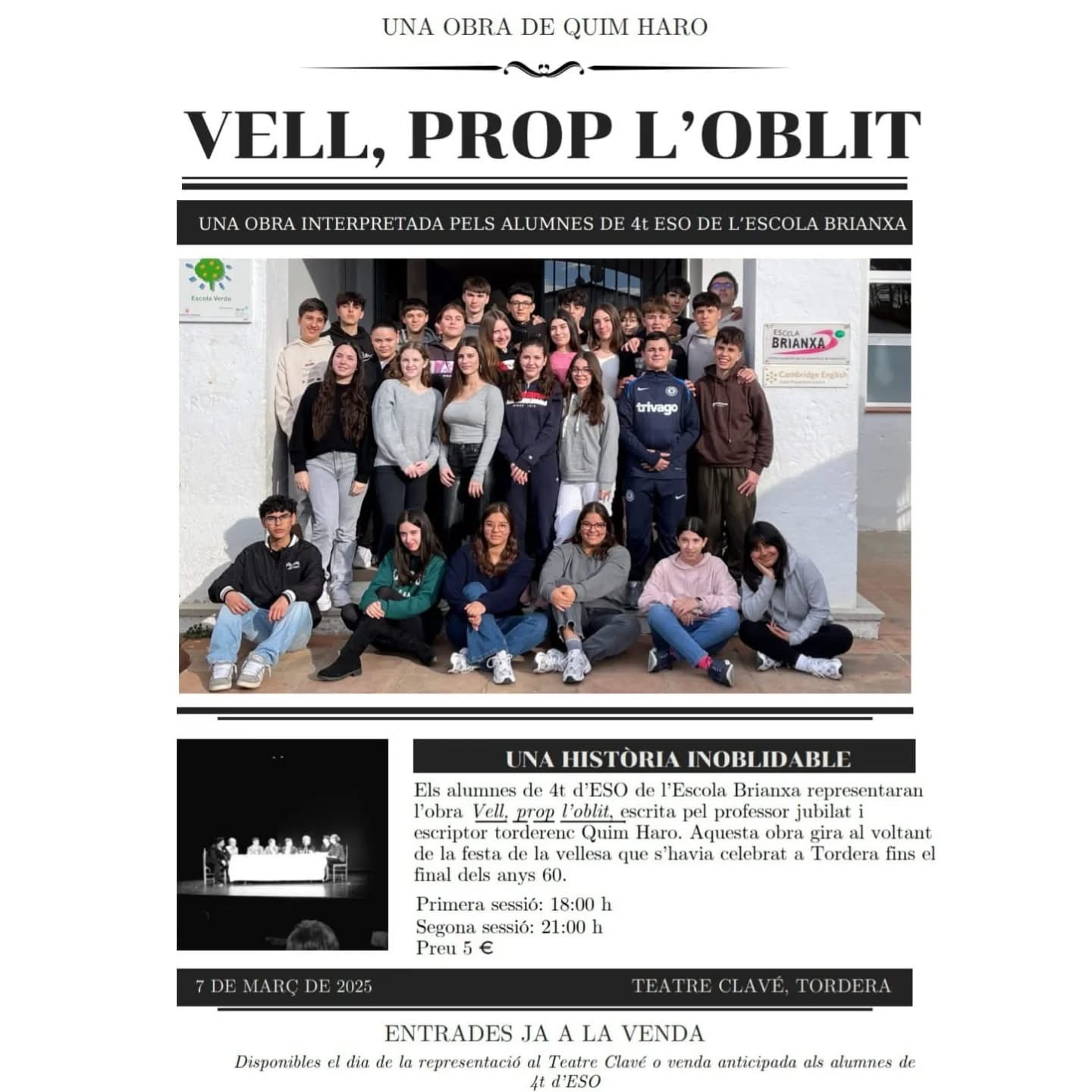 Vell, prop l'oblit (Obra de teatre de Quim Haro)