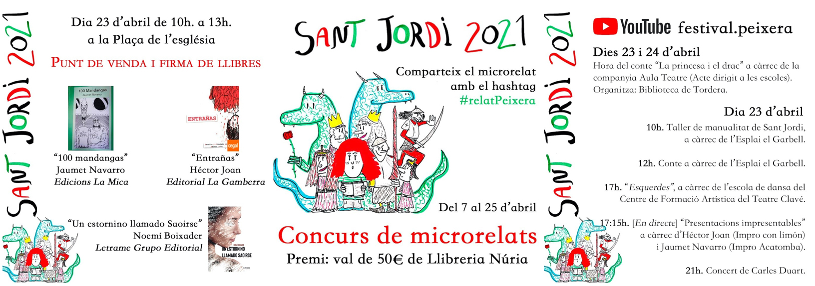 Tordera celebrarà Sant Jordi amb activitats culturals, literàries i musicals, de manera presencial i telemàtica