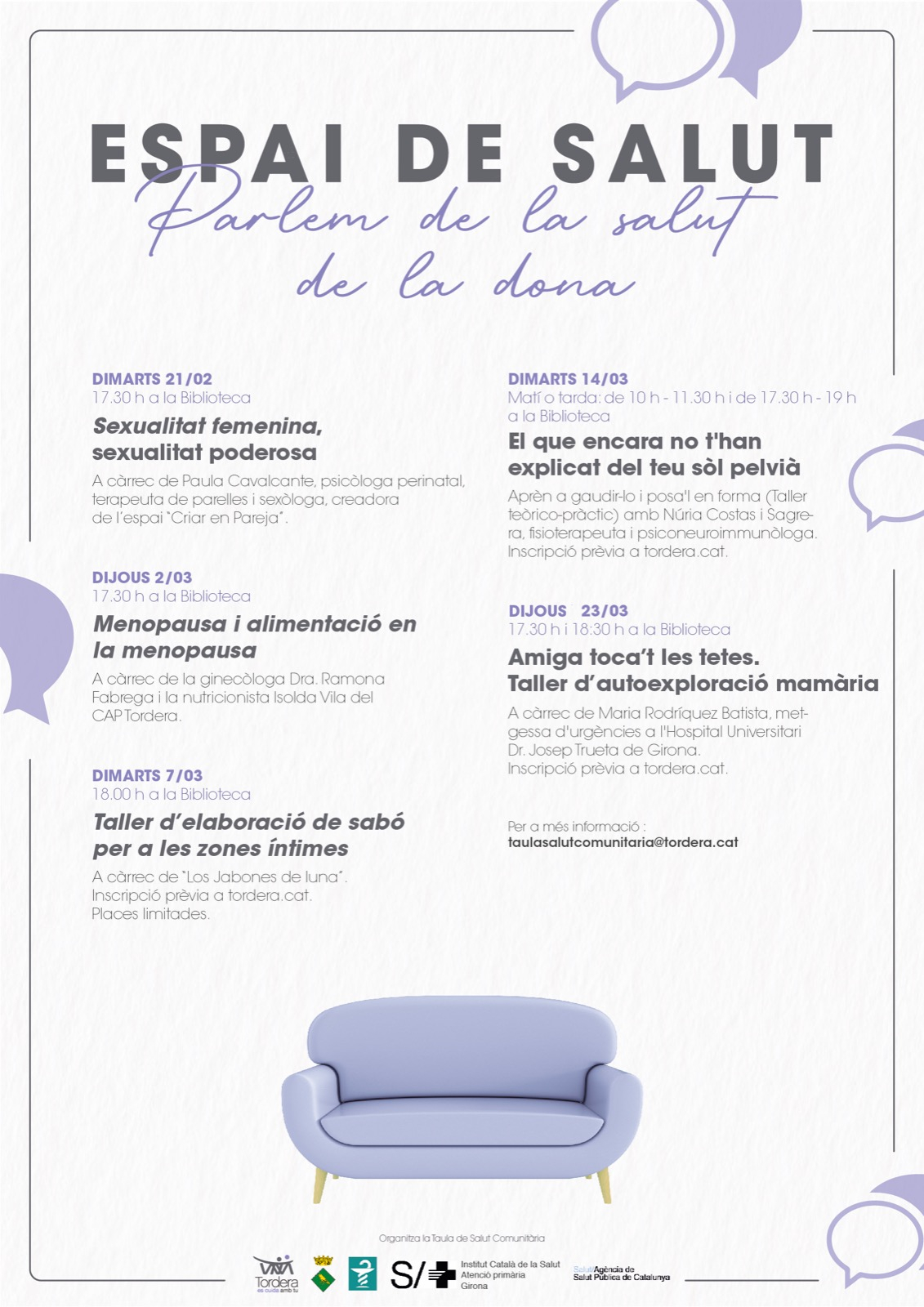La Taula de Salut Comunitària organitza xerrades i tallers a l'entorn de la salut de la dona