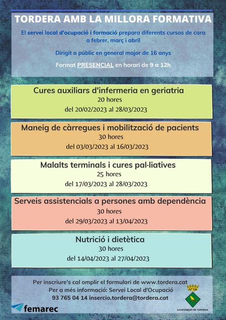 El Servei d'Inserció i Ocupació laboral organitza diferents formacions pels propers mesos