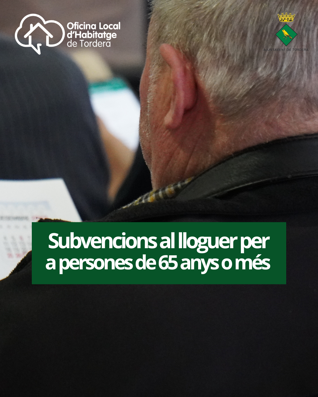 Oberta la convocatòria per sol·licitar les subvencions per al pagament del lloguer per a l'any 2025 per a persones de 65 anys o més