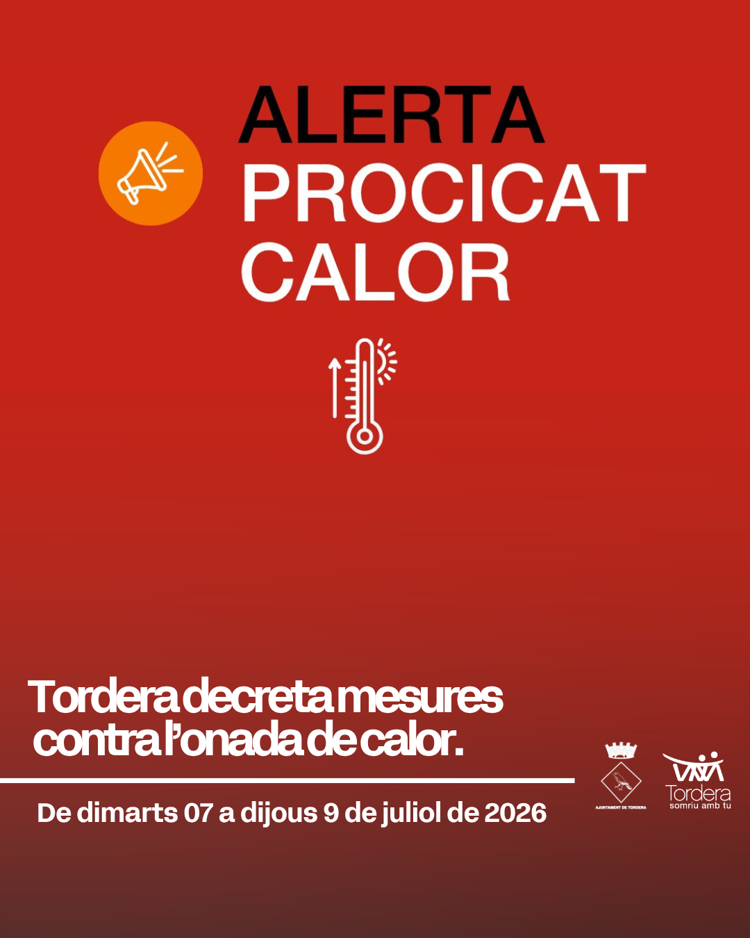 Tordera es prepara per fer front a l'Onada de Calor prevista entre el dimarts 7 i dijous 9 de juliol