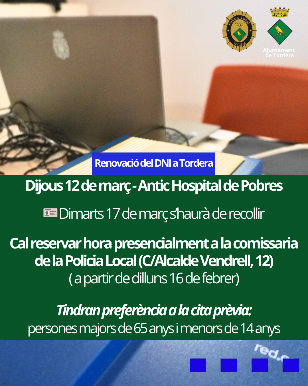 Durant el mes de mar&ccedil; es realitzaran renovacions del DNI a Tordera