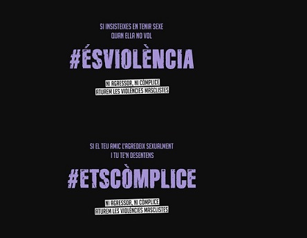 25N Dia internacional per a l'eliminació de la violència envers les dones "Ni agressor, ni còmplice. Atura les violències masclistes"